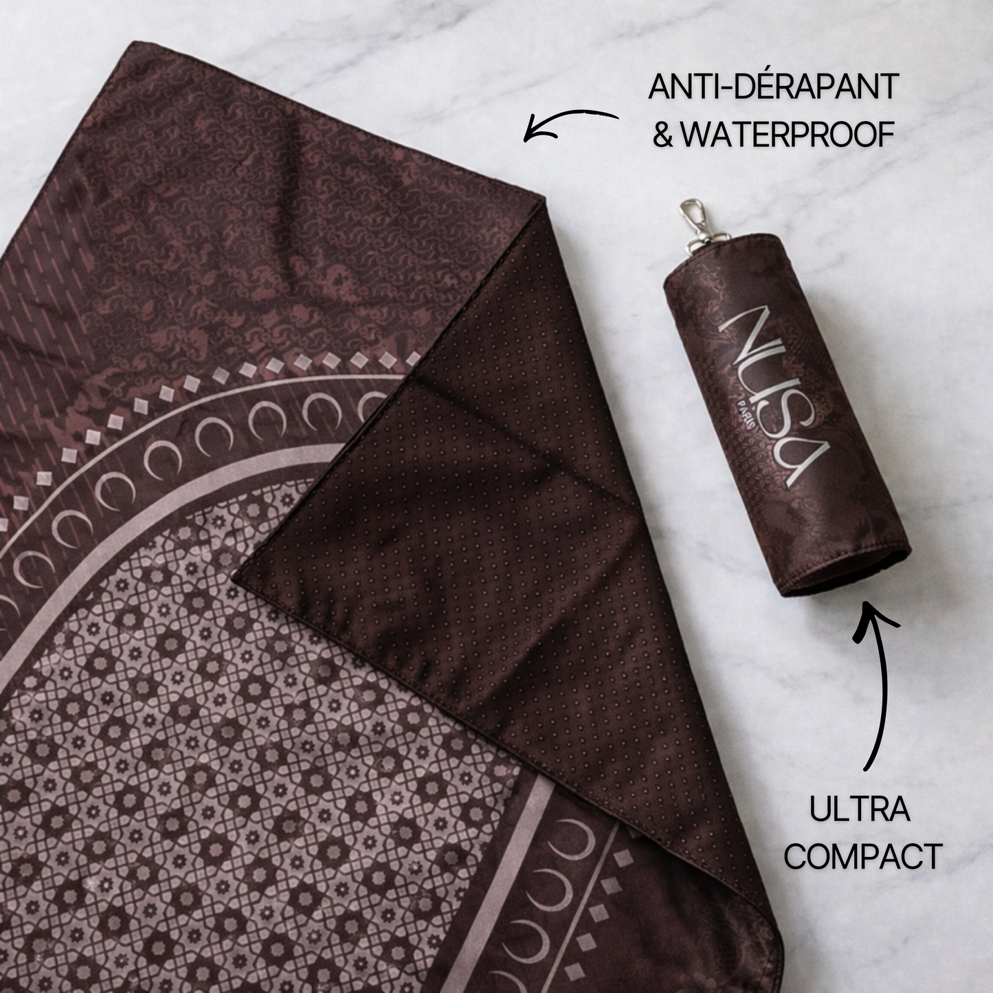 Tapis de prière de voyage Nusa Fold – Al Ain – Marron
