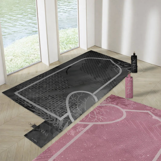 Tapis de prière de voyage Nusa Fold Love – Noir & Rose